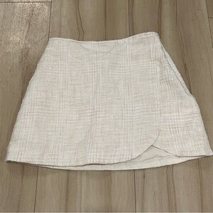 Abercrombie Tweed Mini Skort, Cream - Size XS